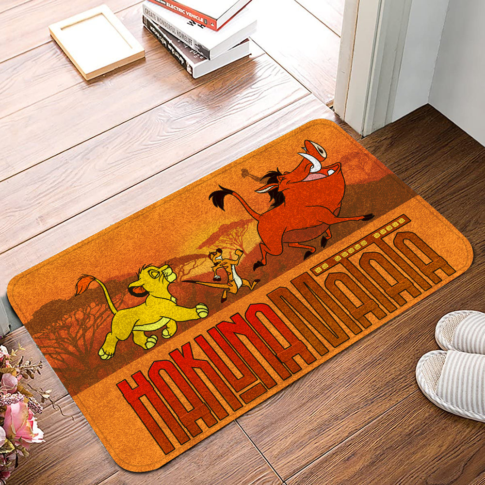  LK Doormat Baby Lion And Timon Pumbaa Hakuna Matata Doormat High Quality DN LK Doormat Mats