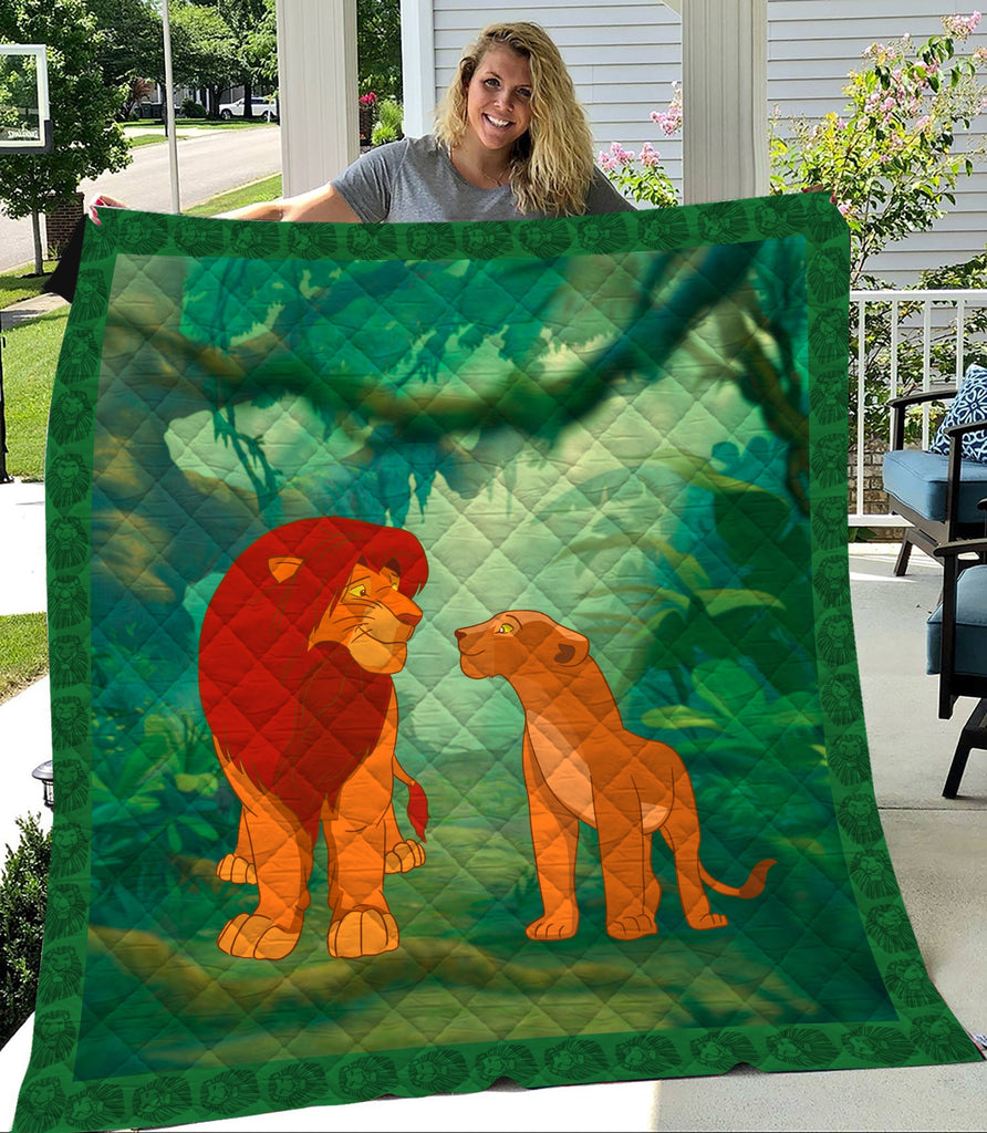 LK Quilt Simba And Nala In The Jungle Quilt High Quality DN Quilt