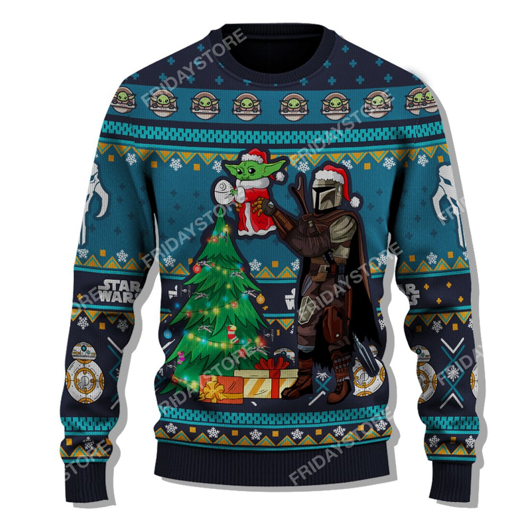 SW The Mandalorian Christmas Theme Sweater