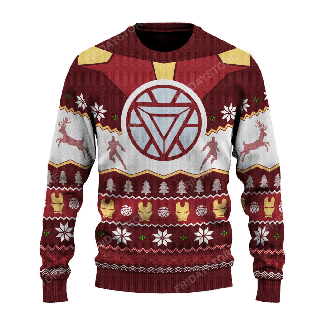  MV Ugly Sweater Ironman Character Christmas Pattern Sweater Cool Ironman Ugly Sweater 2024