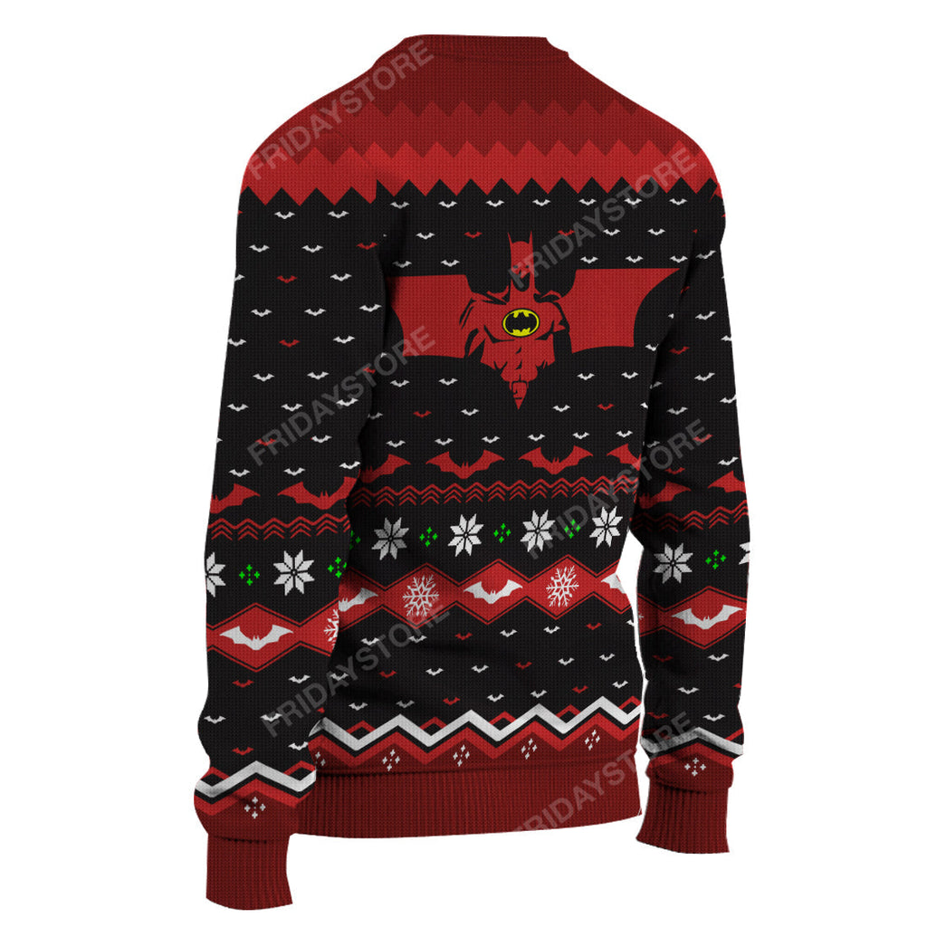  DC Ugly Sweater DC Super Hero Red Christmas Sweater Cool High Quality Batman Christmas Sweater