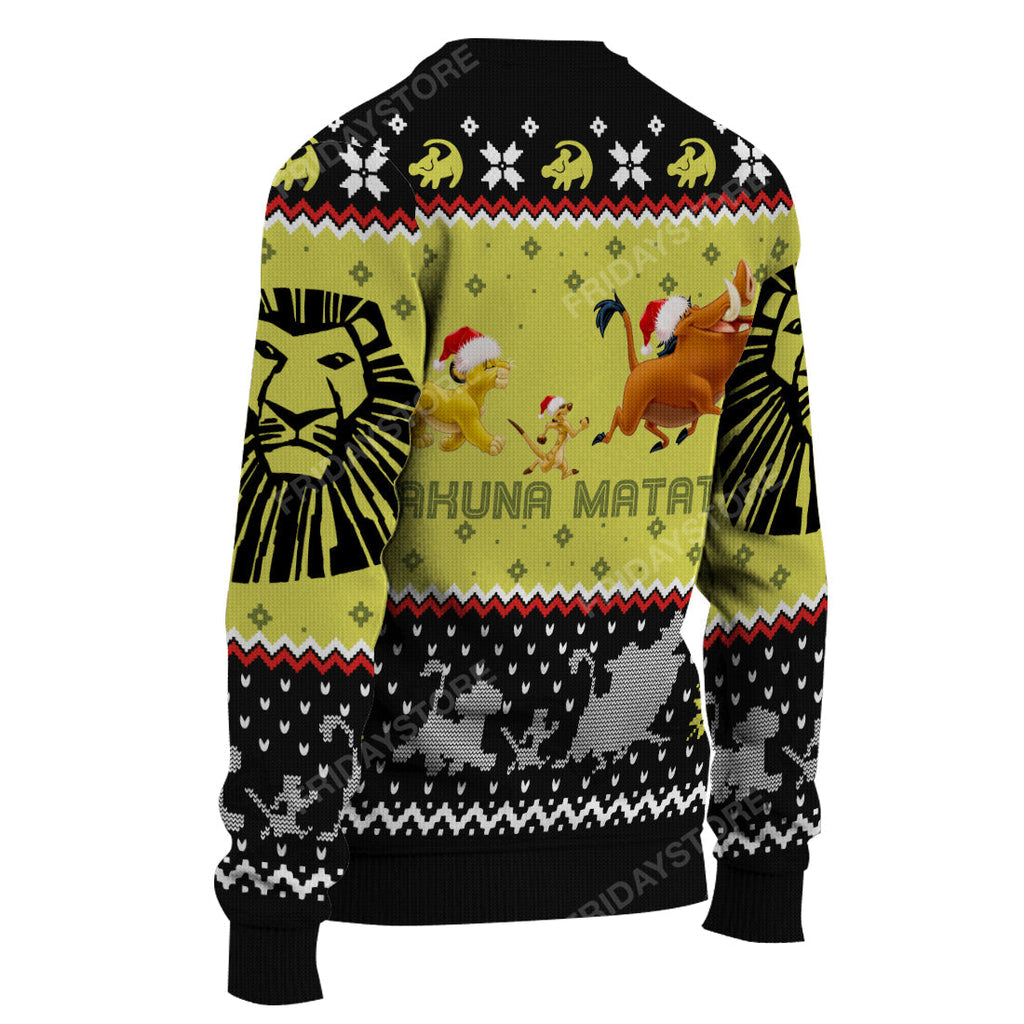  LK Sweater Hakuna Matata Baby Lion And Friends Christmas Ugly Sweater Amazing LK Ugly Sweater