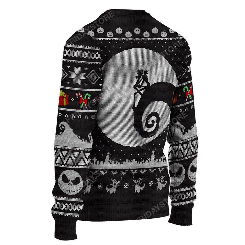 TNBC Sweater Jack And Sally Nightmare Christmas Sweater Cool High Quality TNBC Ugly Sweater 2023