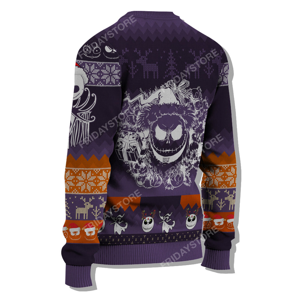  TNBC Sweater Nightmare Jack And Friends In Christmas Sweater Cool Awesome TNBC Ugly Sweater 2024
