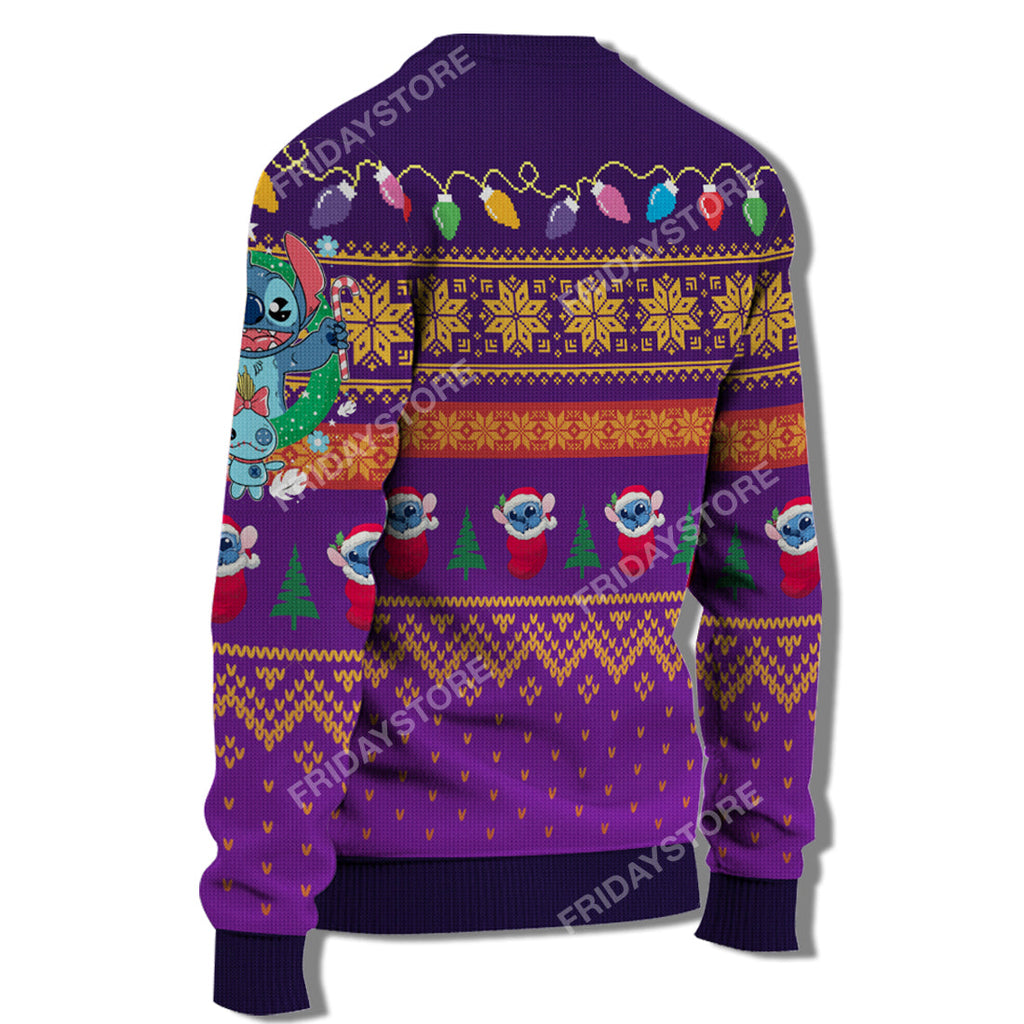  LAS Sweater Happy Stitch With Christmas Tree Christmas Sweater Cute Awesome DN Stitch Ugly Sweater