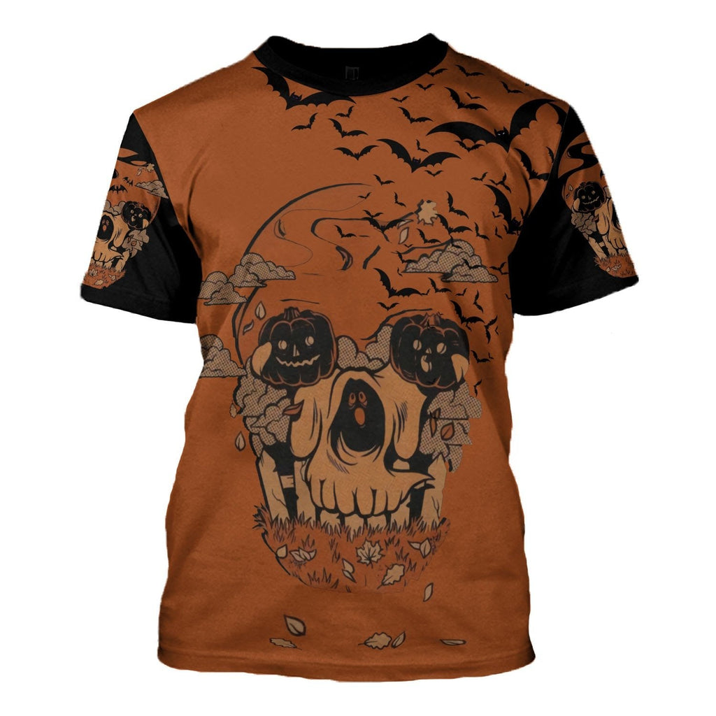 Gifury Halloween Shirt Halloween Apparel Halloween Pumpkin Ghost Skull Bats Black Orange T-shirt Halloween Hoodie 2024