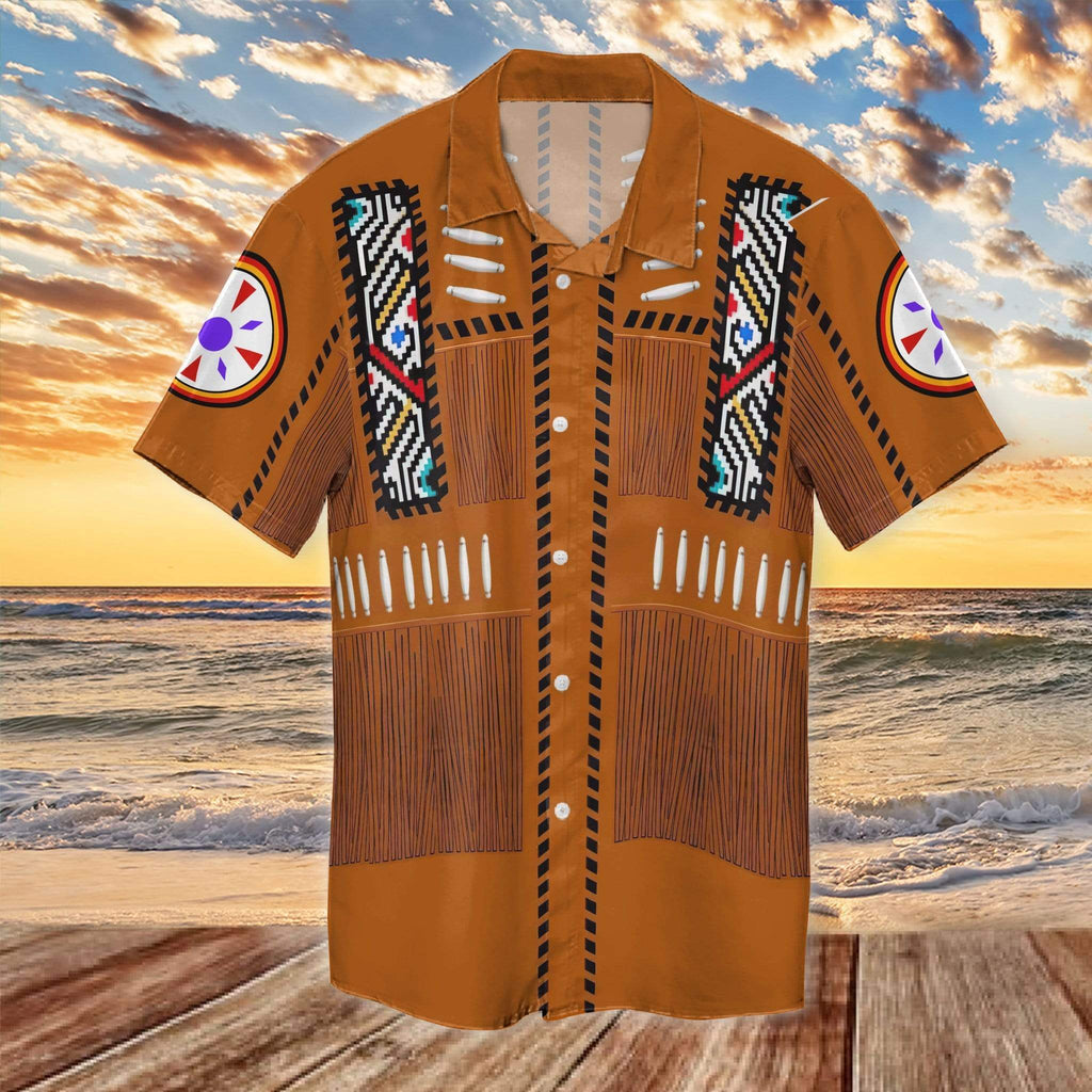 Gifury Native American Hawaii Shirt Orange Native American Pattern Hawaiian Shirt Native American Aloha Shirt 2022