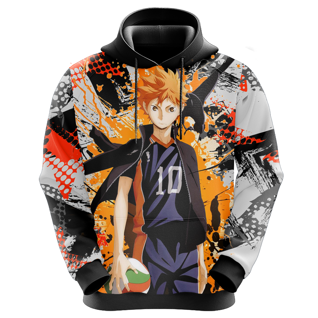  Haikyuu Hoodie Hinata Shoyo Cool Black White Hoodie Anime Hoodie   Colorful