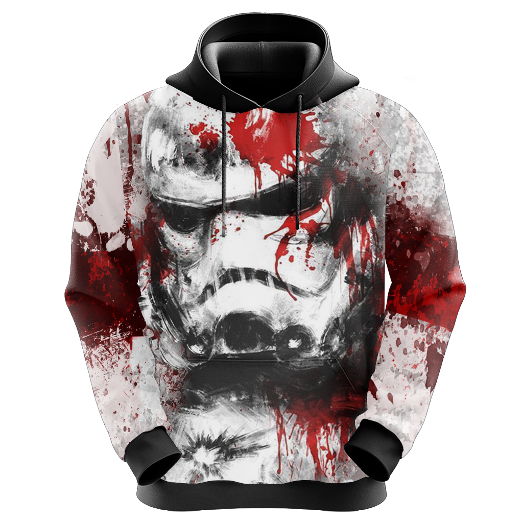  SW Hoodie Stormtrooper Splatter Color White Red Hoodie Apparel For SW Fan   