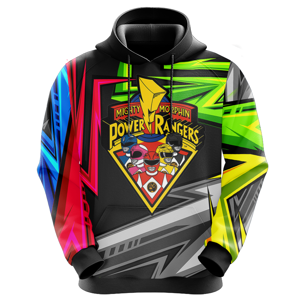 Power Ranger Hoodie Mighty Morphin Power Rangers Team Black Hoodie