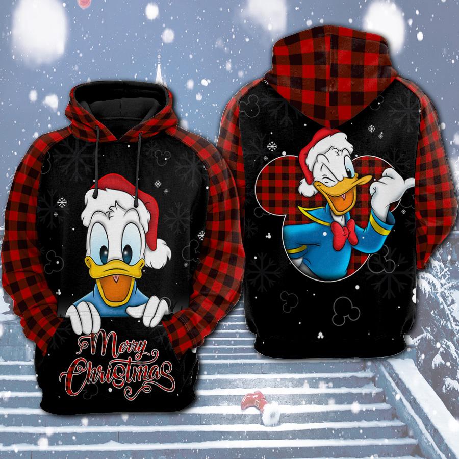  DN Christmas Hoodie Christmas Hat Donald Duck Merry Christmas Hoodie