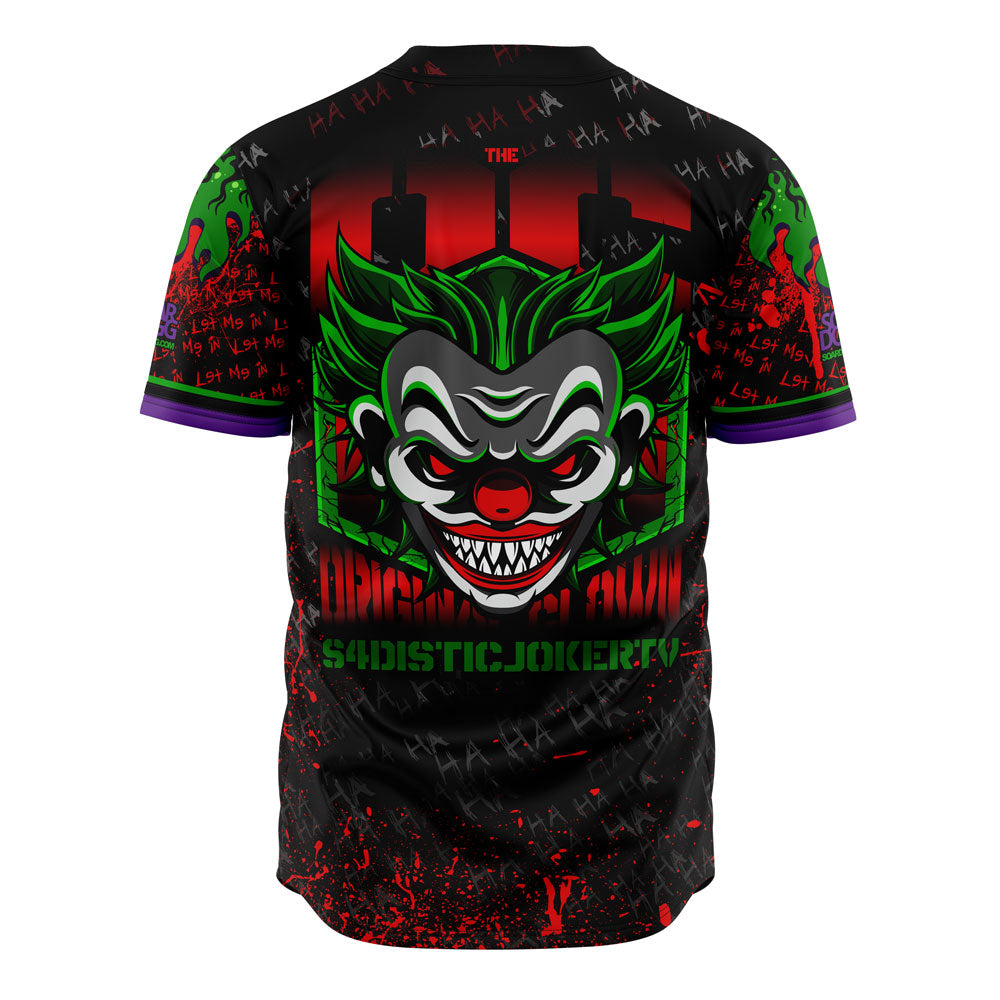 DC Jersey DC Sadistic Joker Original Clown Colorful Blame Joker Jersey Shirt DC Baseball Jersey Joker Baseball Jersey