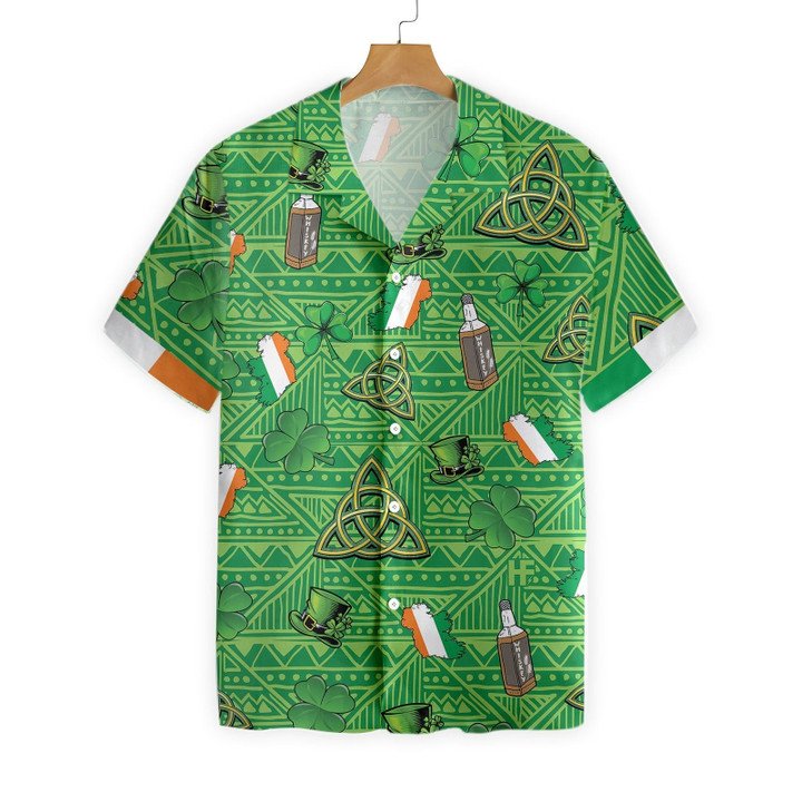 Gifury St Patrick's Day Hawaii Shirt Wine Celtic Knot Irish Flag Green Aloha Shirt St Patrick's Day Hawaiian Shirt 2022