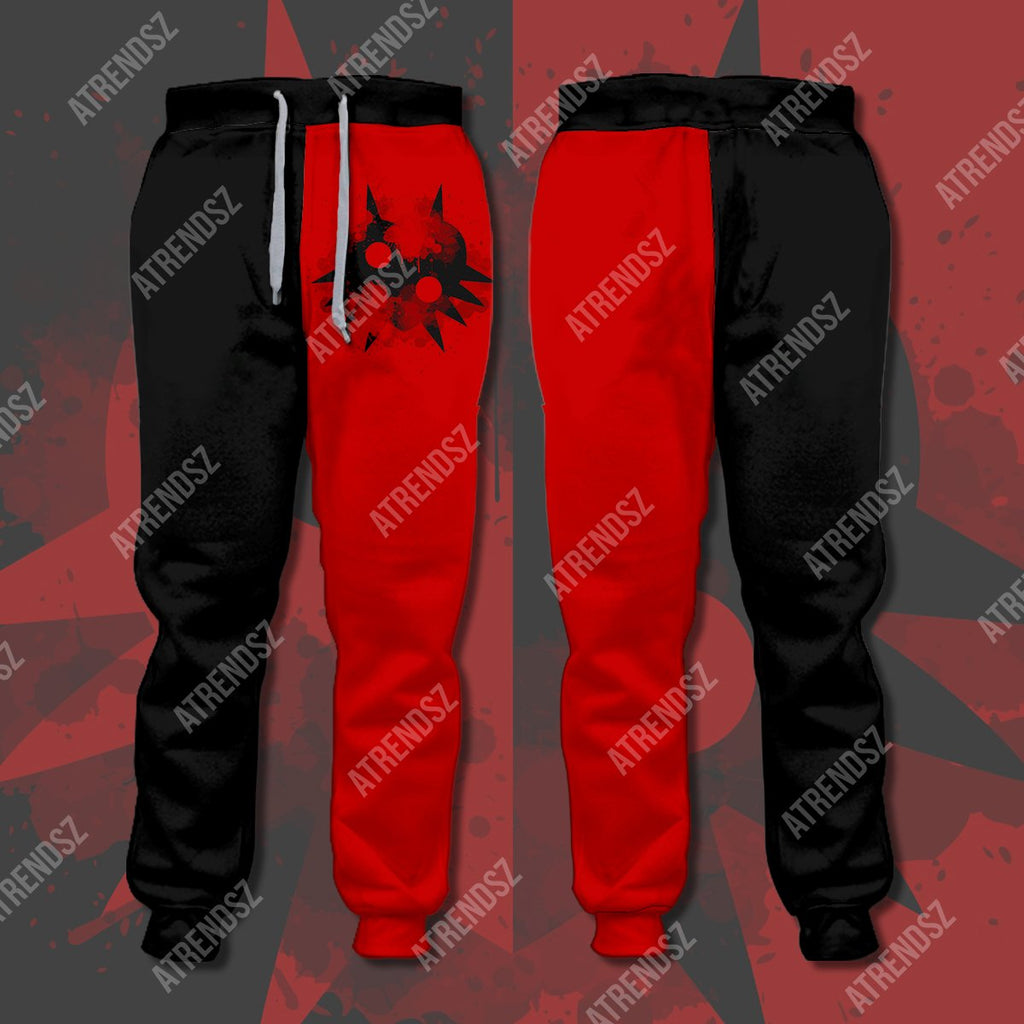  Legend Of Zelda Jogger Majora's Mask Black Red Pants Legend Of Zelda Pants 