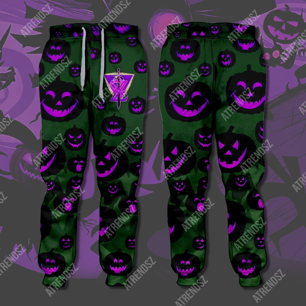  Legend Of Zelda Halloween Pants Purple Pumpkin Z Logo Jogger Legend Of Zelda Jogger 