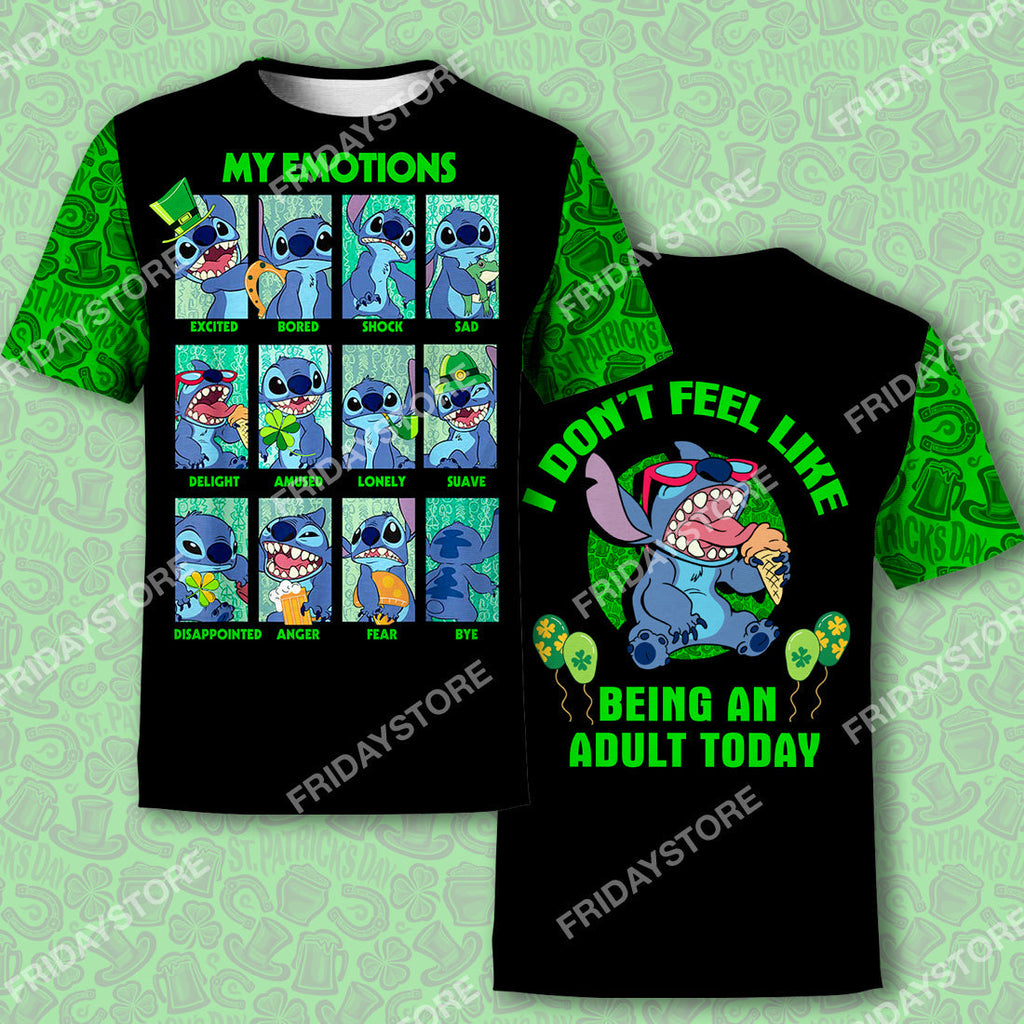  LAS T-shirt My Emotions St Patrick's Day T-shirt Cute High Quality Stitch Shirt Sweater Tank