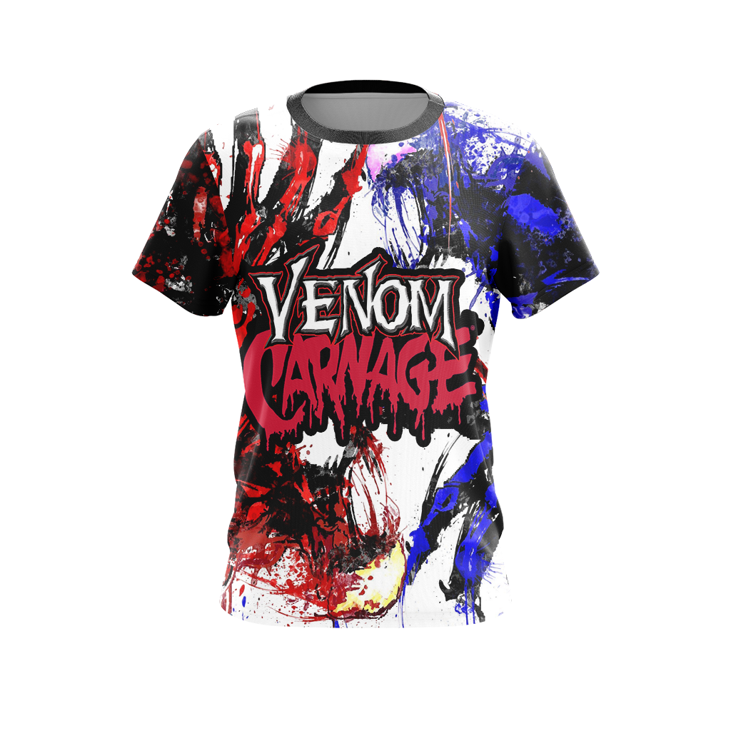 MV Shirt Venom T-shirt Venom And Carnage Fighting Red Blue Shirt