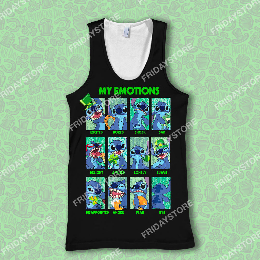  LAS T-shirt My Emotions St Patrick's Day T-shirt Cute High Quality Stitch Shirt Sweater Tank