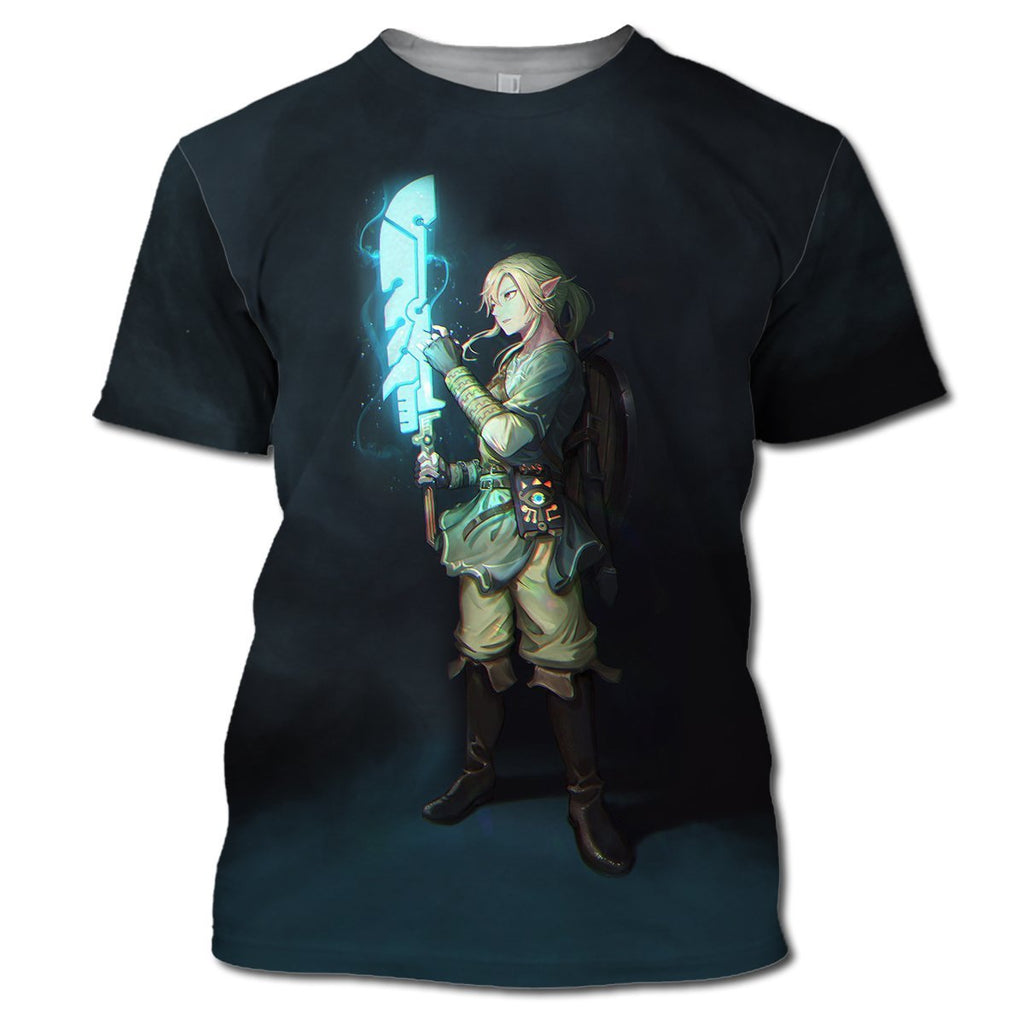  Legend Of Zelda Shirt Link Lighting Sword Black T-shirt Legend Of Zelda Hoodie 