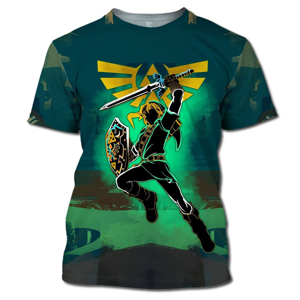  Legend Of Zelda Shirt Link Using Swordmaster Shield Silhouette T-shirt Legend Of Zelda Hoodie 