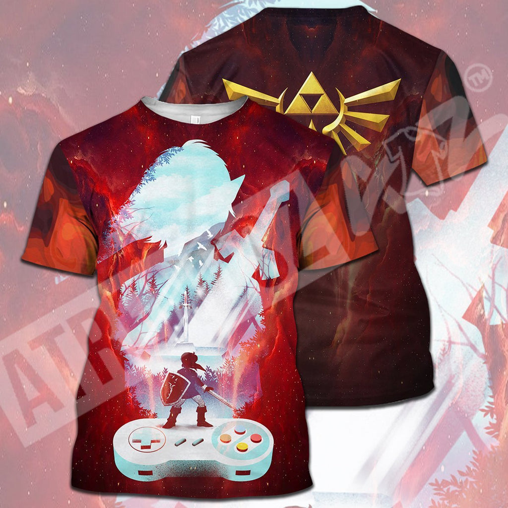  Legend Of Zelda Shirt Link Hyrule's Symbol Fire Console Red T-shirt Legend Of Zelda Hoodie 