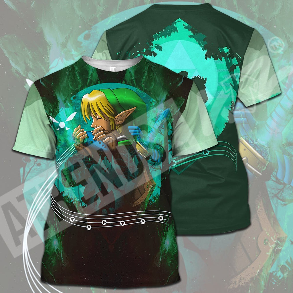  Legend Of Zelda T-shirt Link Whistling Green T-shirt Legend Of Zelda Hoodie 