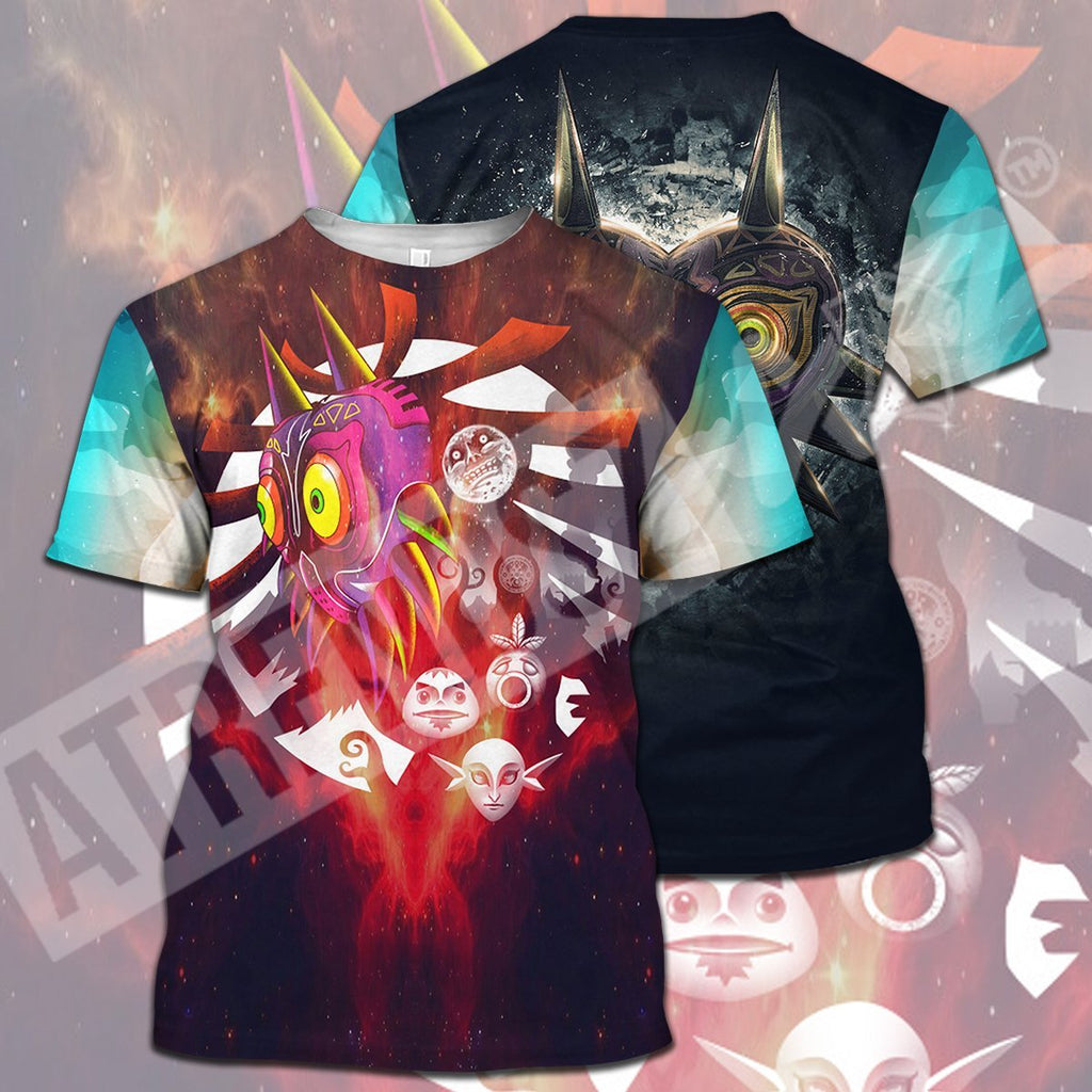  Legend Of Zelda T-shirt Majora's Mask Skull Kid Blue Red T-shirt Legend Of Zelda Hoodie 