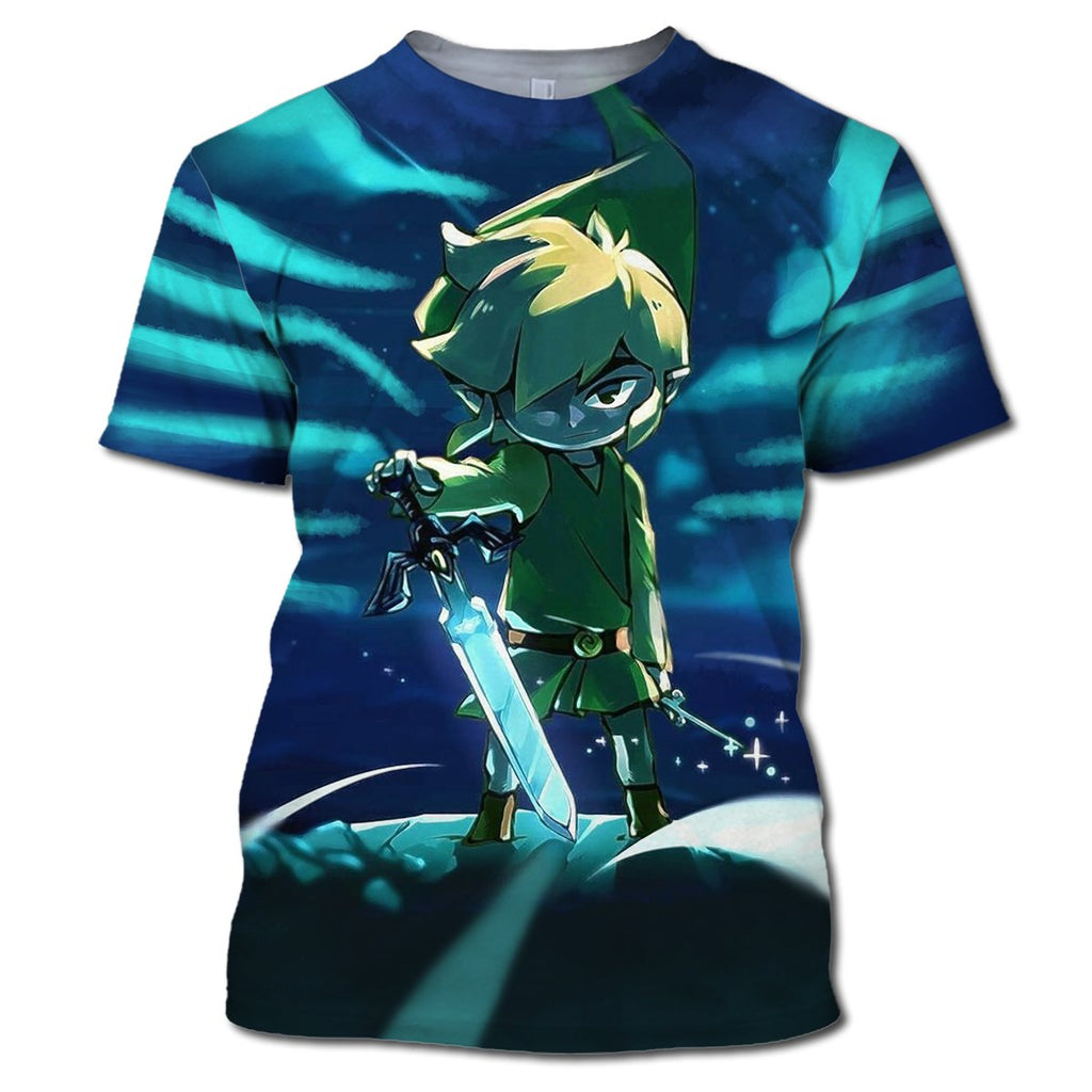  Legend Of Zelda Shirt Link With Swordmaster Blue T-shirt Legend Of Zelda Hoodie 