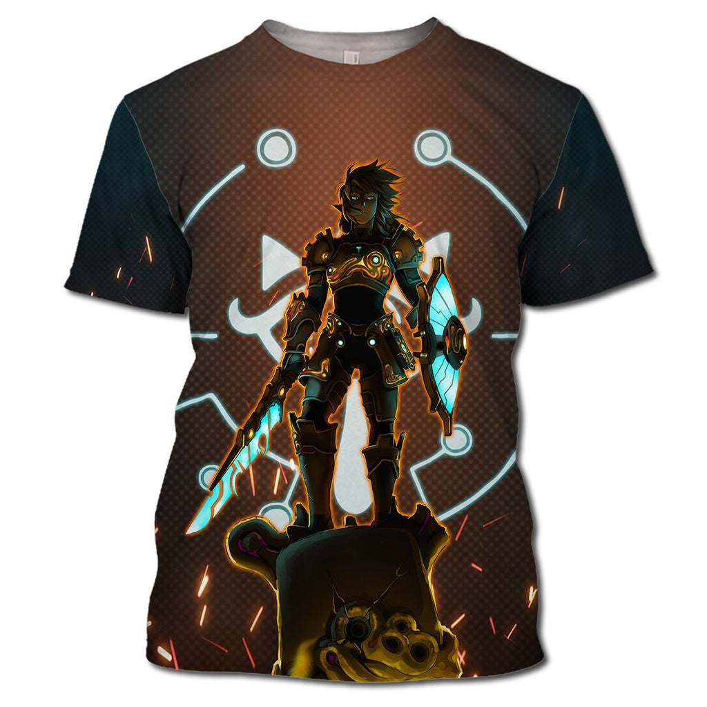  Legend Of Zelda Shirt Botw Cool Link Winner Black Brown T-shirt Legend Of Zelda Hoodie 