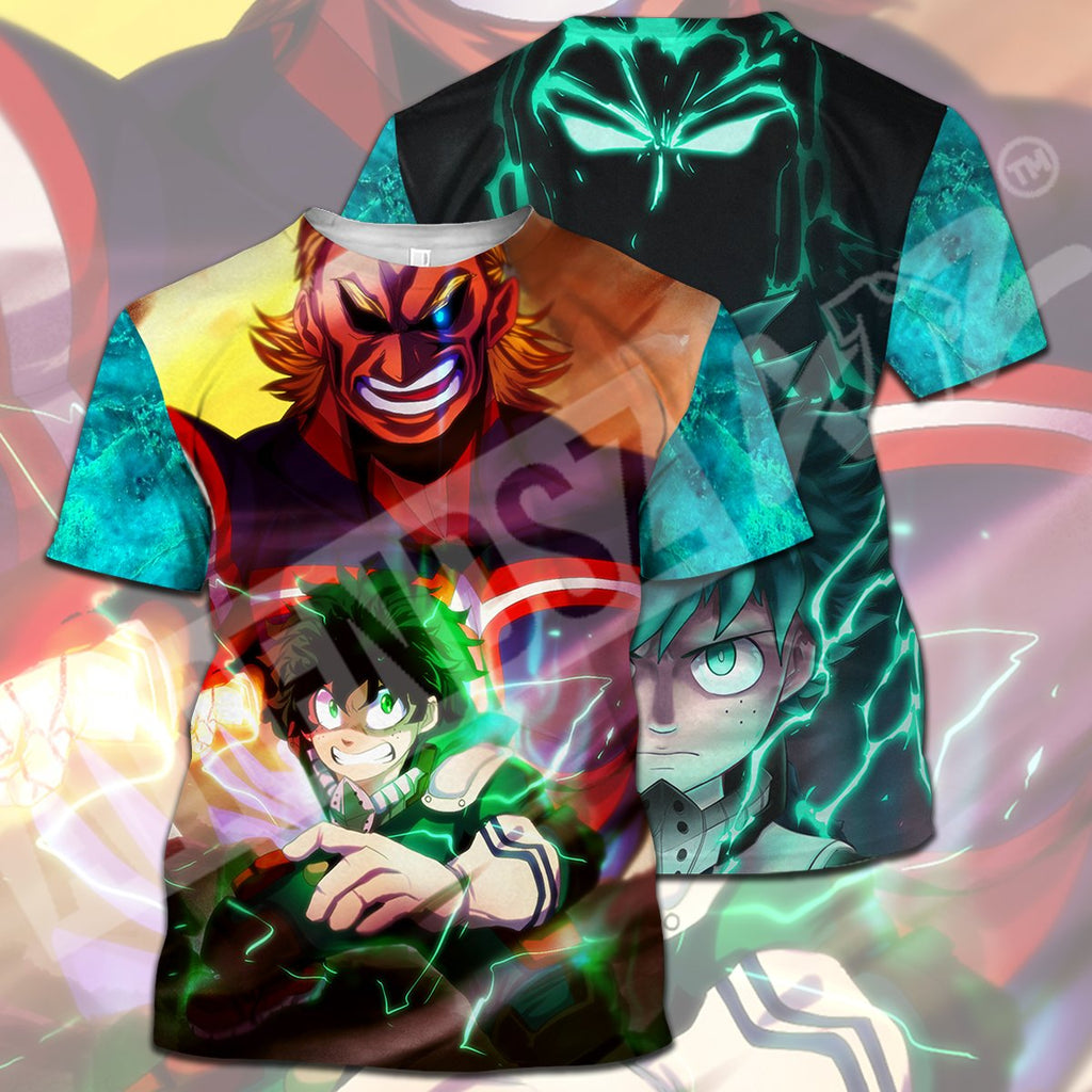  My Hero Academia T-shirt All Might Midoriya Izuku Green T-shirt Hoodie  