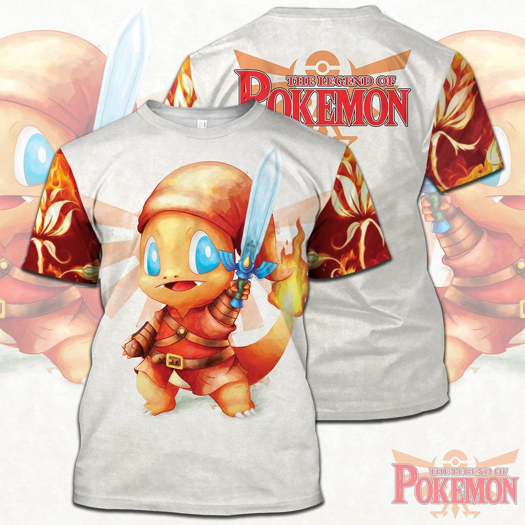  Legend Of Zelda Pokemon Shirt Charmander Fire Link T-shirt Legend Of Zelda Hoodie Legend Of Zelda Tank 