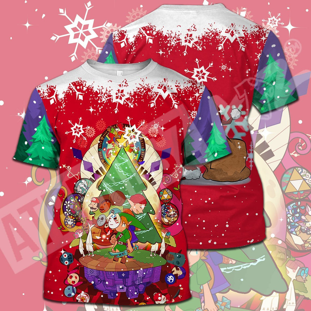  Legend Of Zelda Christmas T-shirt Chibi Link Salesman Red T-shirt Legend Of Zelda Hoodie 