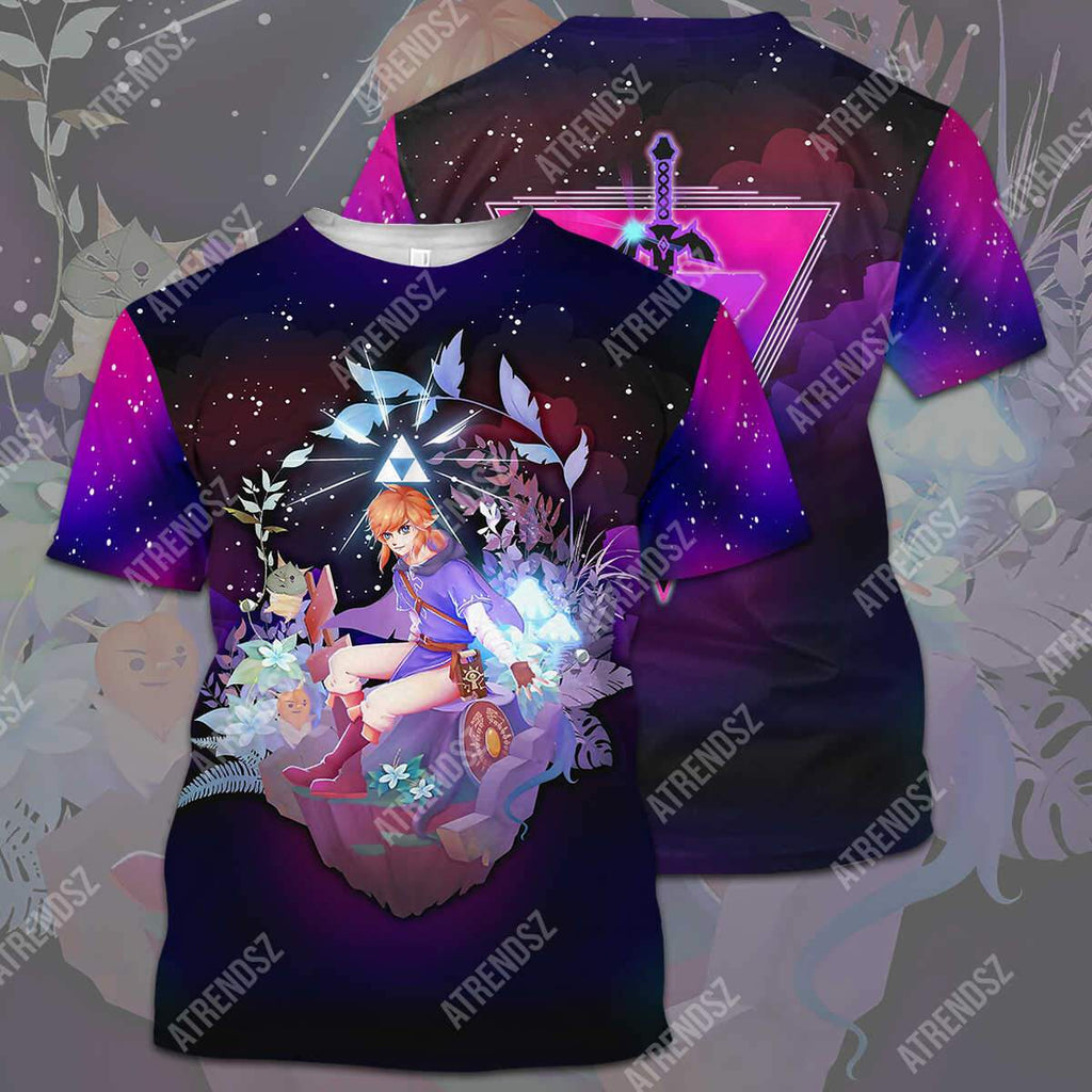  Legend Of Zelda Shirt Pink Galaxy Link Botw Z Logo T-shirt Legend Of Zelda Hoodie 