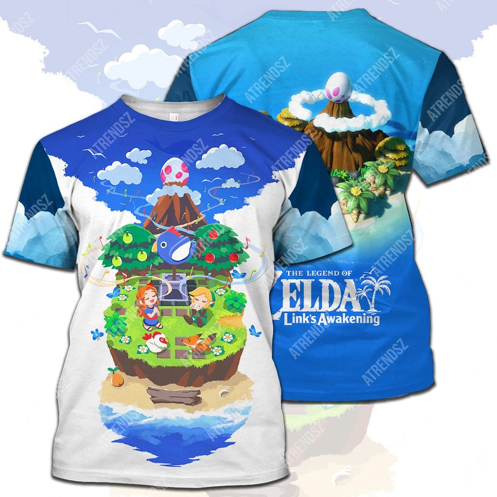  Legend Of Zelda Shirt Link's Awakening Blue Chibi T-shirt Legend Of Zelda Hoodie 