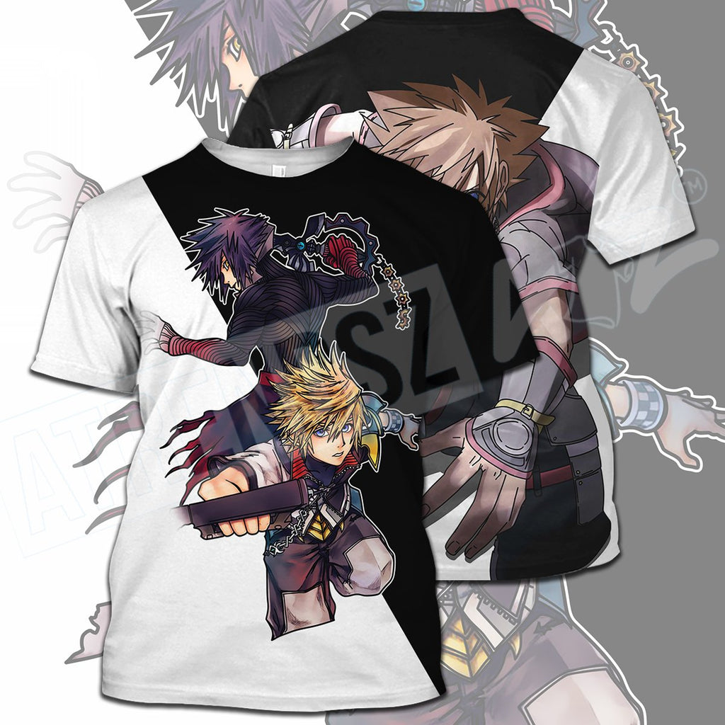  Kingdom Hearts T-shirt Vanitas Sora Ventus Black White T-shirt Hoodie  