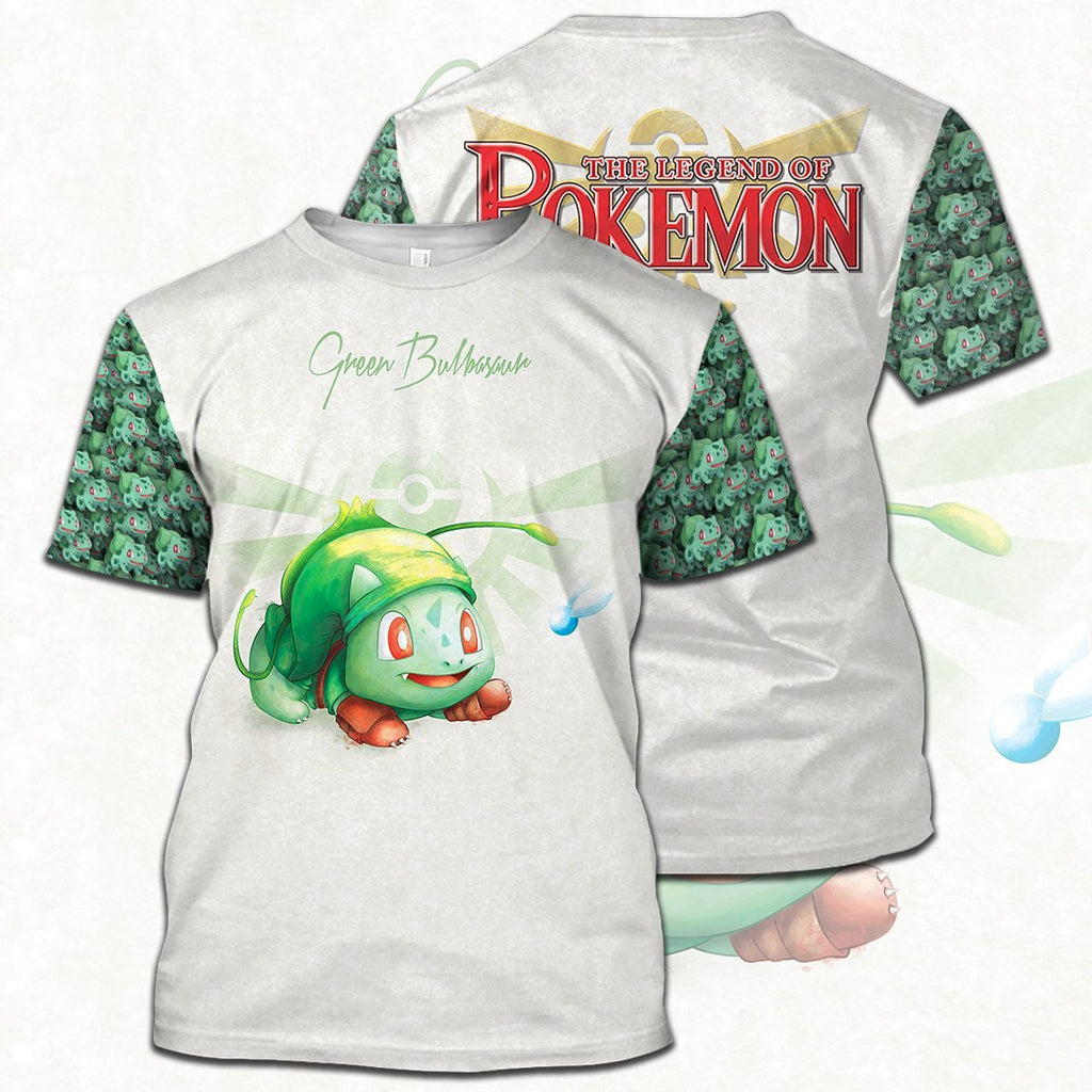 Friday89 Legend Of Zelda Pokemon Shirt Pokemon Bullbasaur Link Crossover T-shirt Hoodie