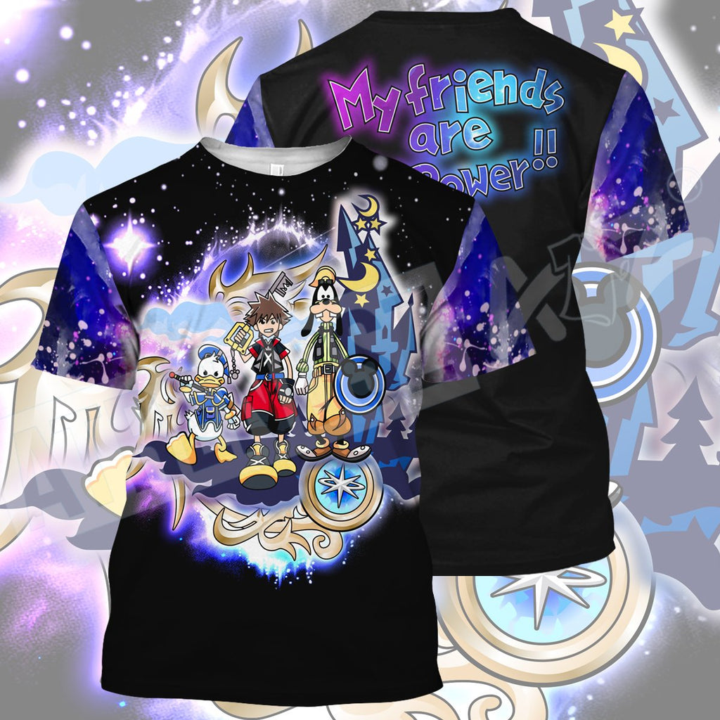  Kingdom Hearts T-shirt Sora Donald Duck Goofy My Friends Are My Power T-shirt Hoodie  