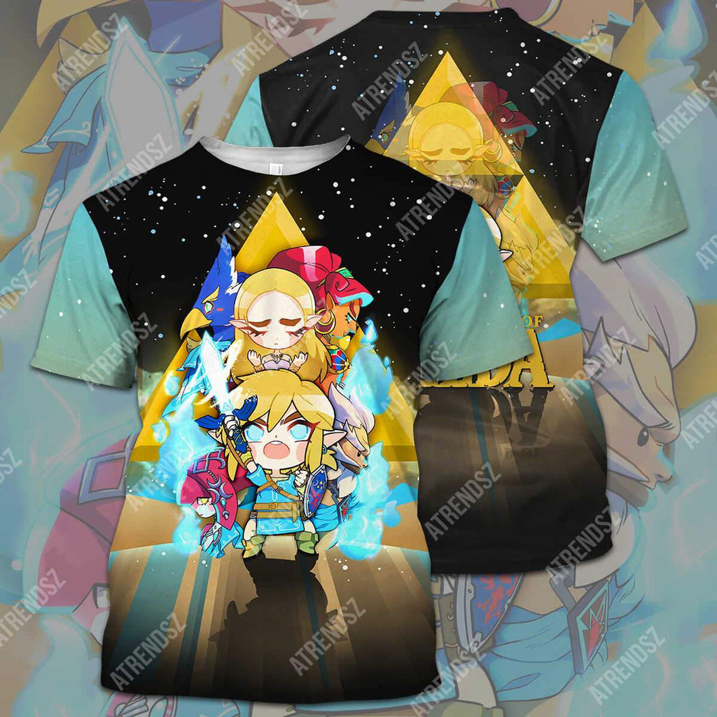  Legend Of Zelda Shirt Botw Chibi Character With Triforce Symbol T-shirt Legend Of Zelda Hoodie 