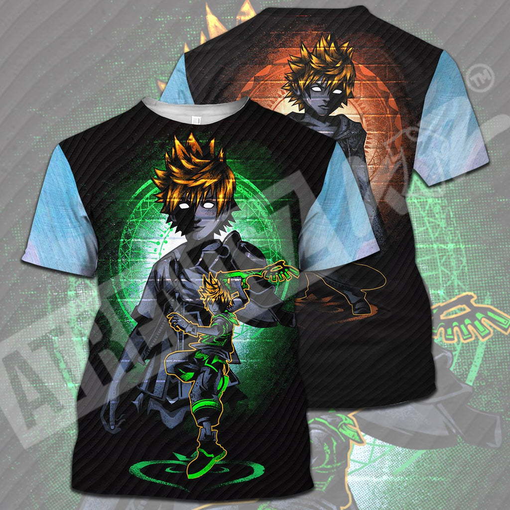  Kingdom Hearts T-shirt Ventus Roxas Orange Green Black T-shirt Hoodie  