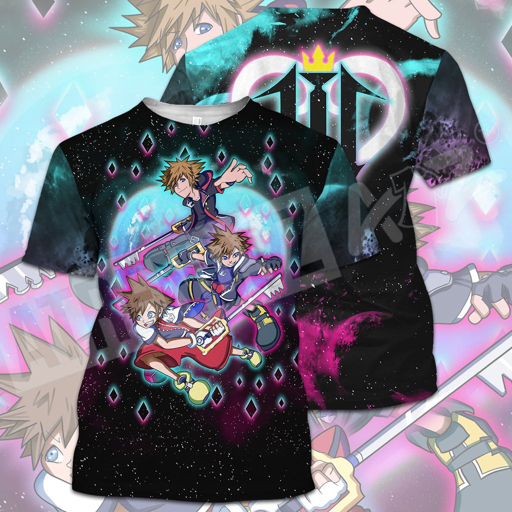  Kingdom Hearts T-shirt Sora Versions Kingdom Hearts 3 Symbol T-shirt Hoodie  