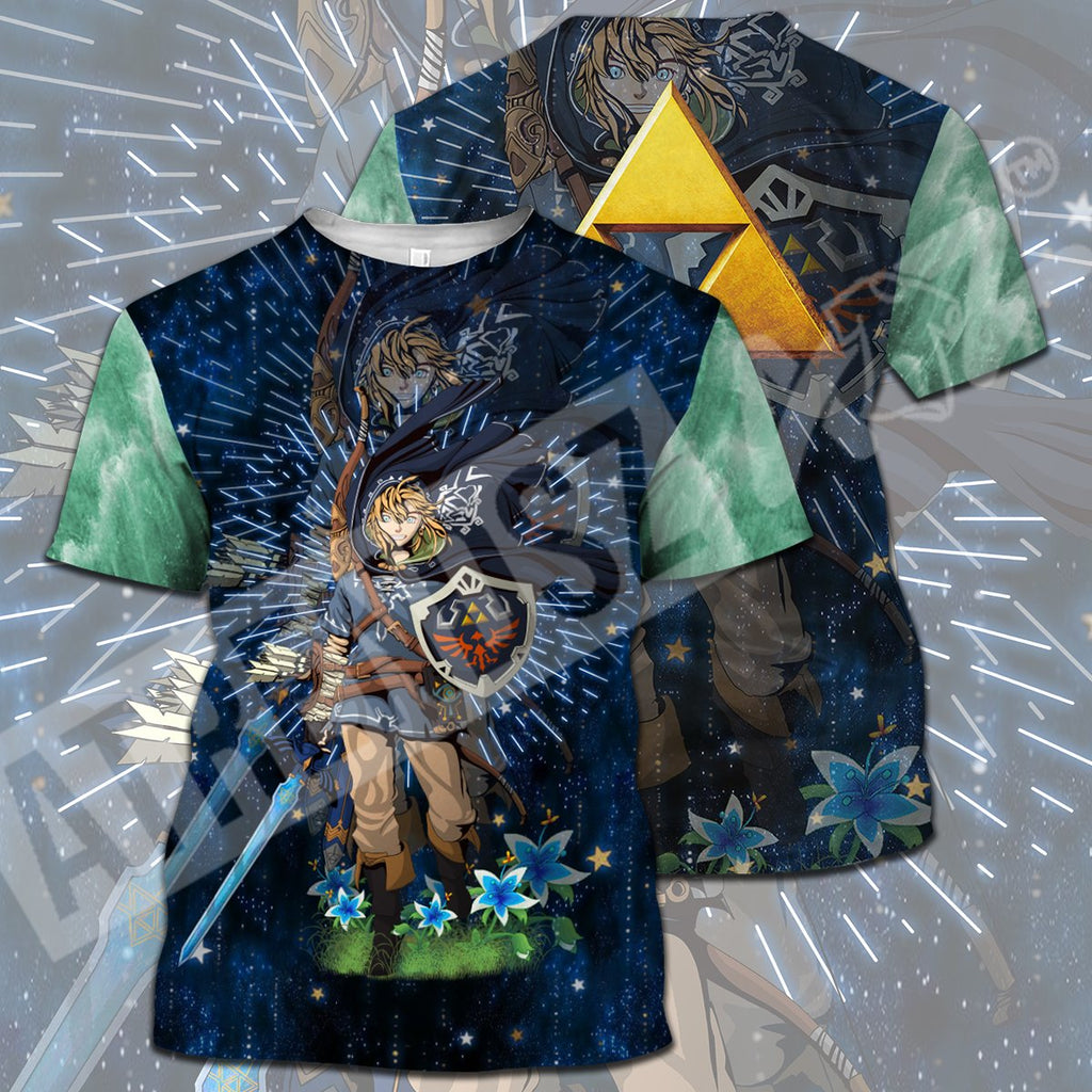  Legend Of Zelda T-shirt Link Warrior Of Hyrule Botw Green T-shirt Legend Of Zelda Hoodie 