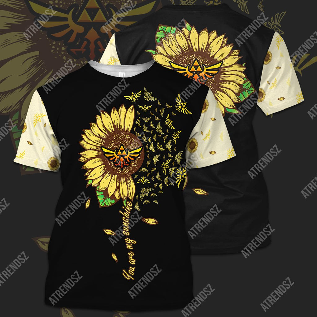  Legend Of Zelda Sunflower T-shirt You Are My Sunshine Sunflower Hyrule's Symbol T-shirt Legend Of Zelda Hoodie 