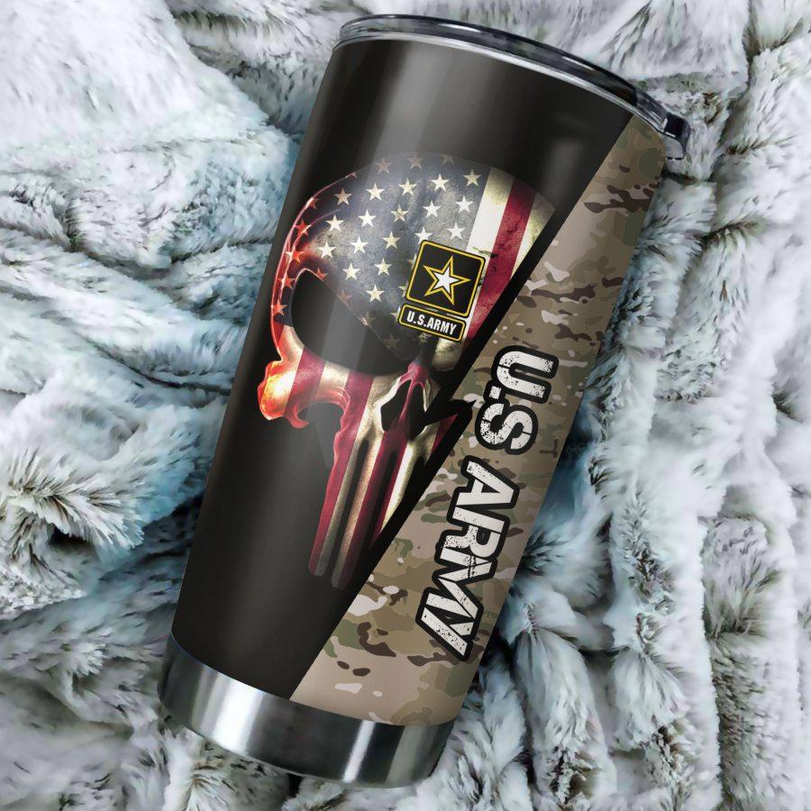 Friday89 Veteran Tumbler Skull America Flag Tumbler Military Gifts