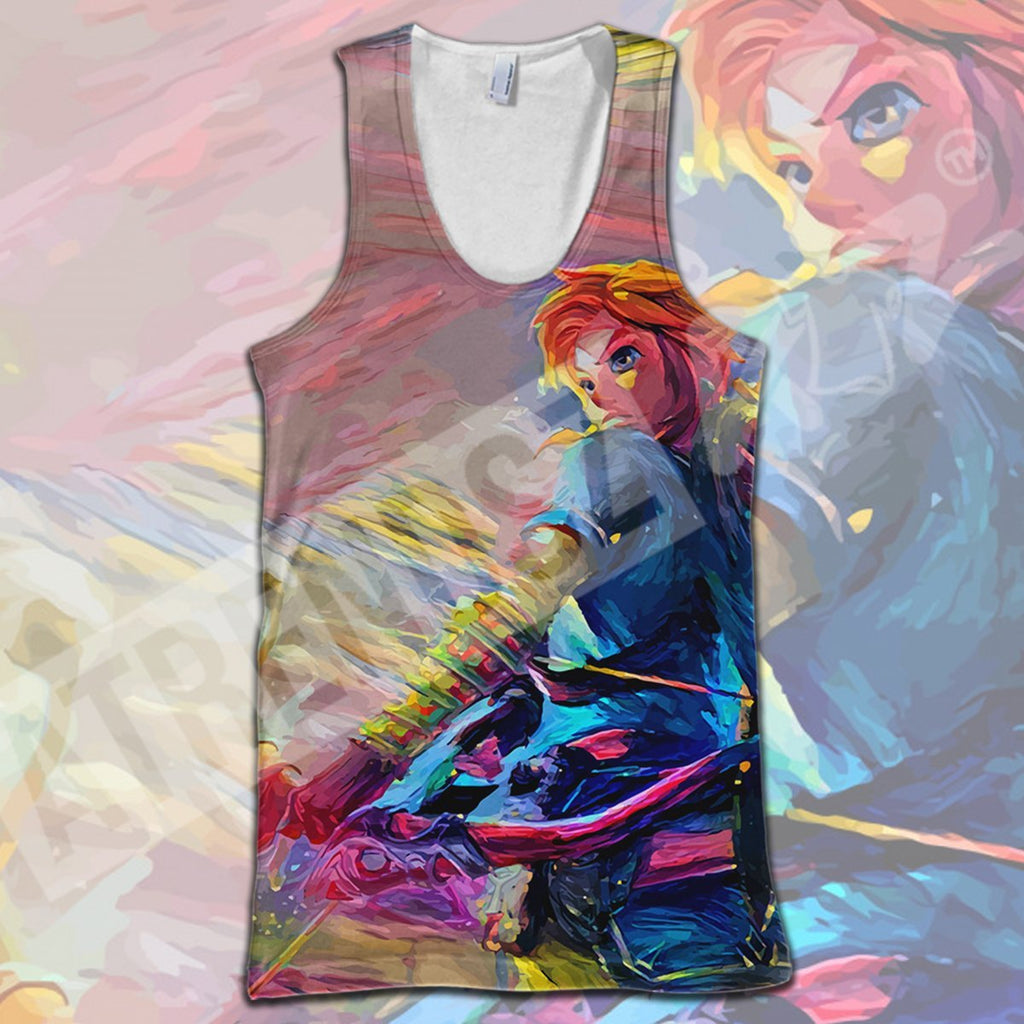  Legend Of Zelda Shirt Link Majora' Mask Oil Painting Blue T-shirt Legend Of Zelda Hoodie Legend Of Zelda Tank 