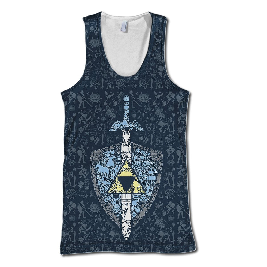  Legend Of Zelda Shirt Shield Master Sword Dark Blue T-shirt Legend Of Zelda Hoodie Sweater Tank 