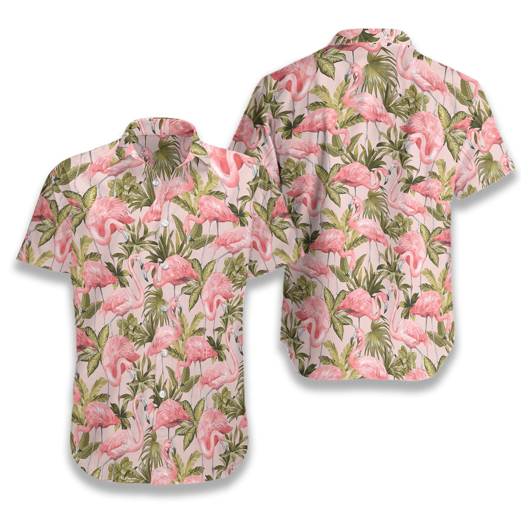 Gifury Flamingo Aloha Shirt Pink Aloha Shirt Flamingo Forest Pattern Hawaiian Shirt Flamingo Hawaii Shirt 2024