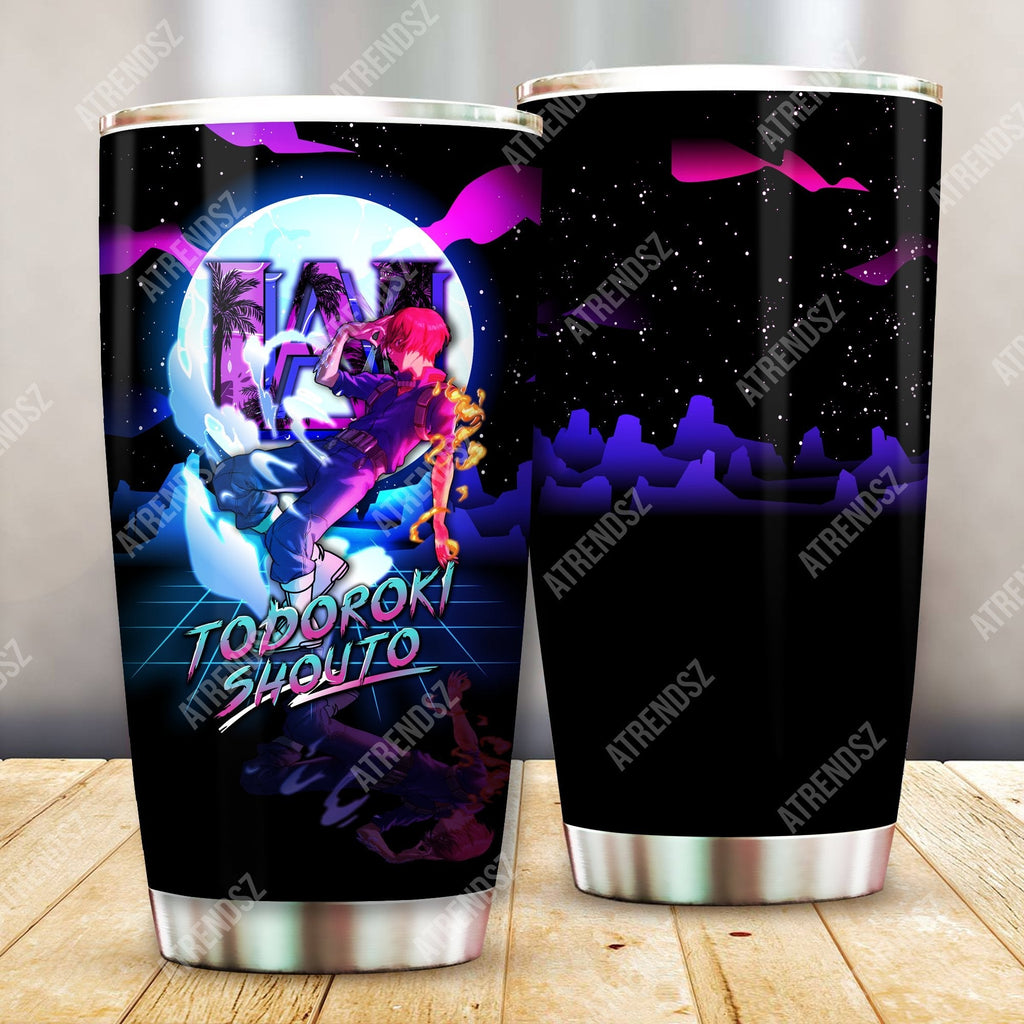  My Hero Academia Tumbler Todoroki Shouto Pink Black My Hero Academia Logo Tumbler Cup