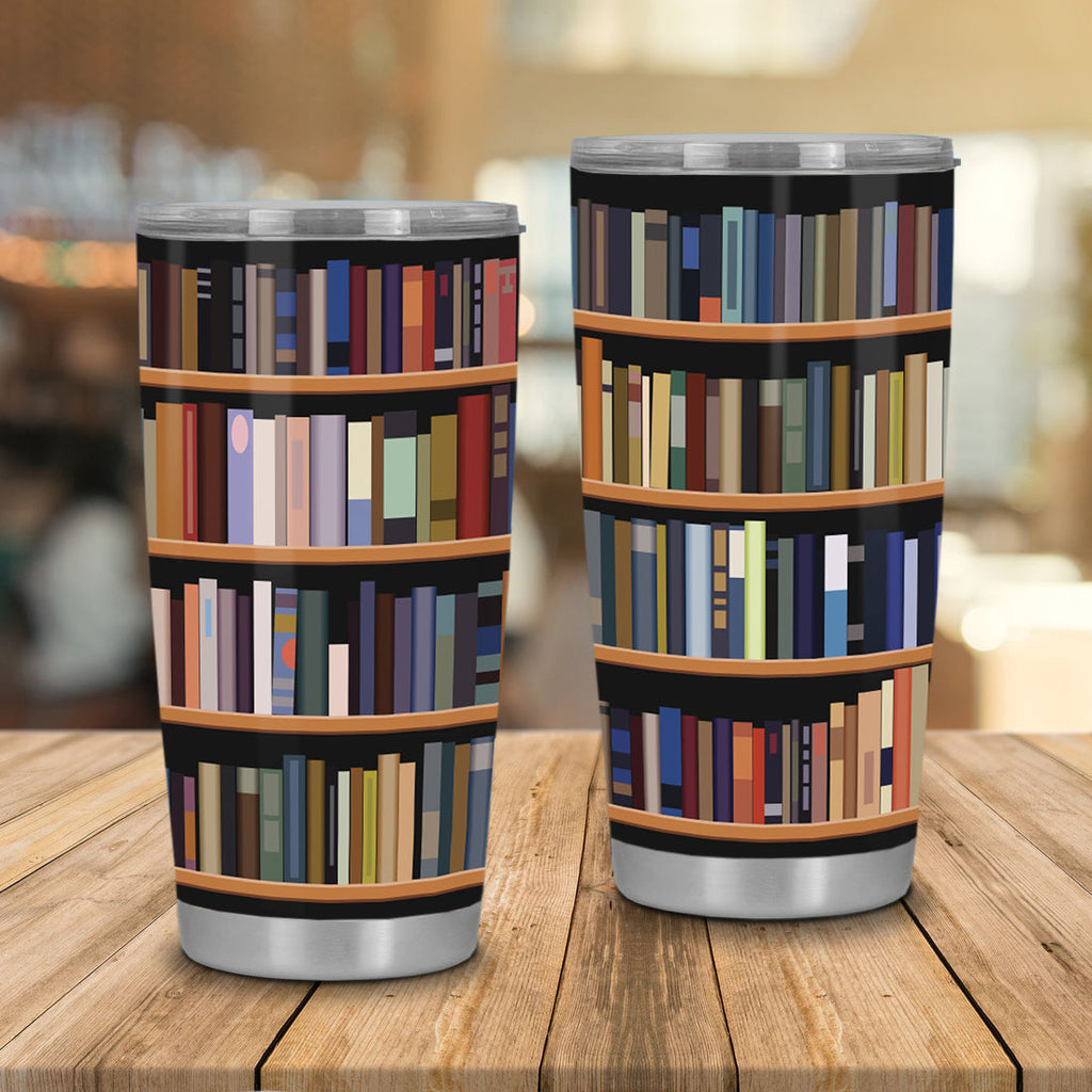 Gifury Book Tumbler Bookshelf Tumbler Cup Books Travel Mug 2023