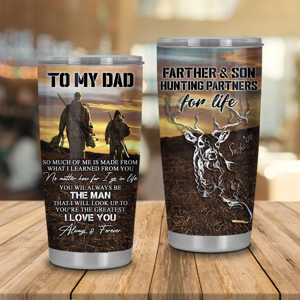 Gifury Father Hunting Tumbler 20 oz Hunting Partners For Life Tumbler 20 oz Best gift For Father's Day Hunting Travel Mug 2022