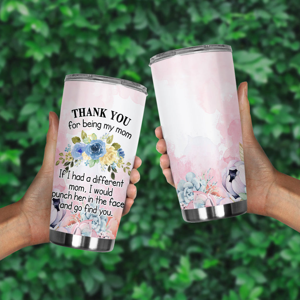 Gifury Mother Tumbler 20 oz Mothers Travel Mug Thank You For Being My Mom Sublimation Tumbler Pink Mothers Day Gift 2025